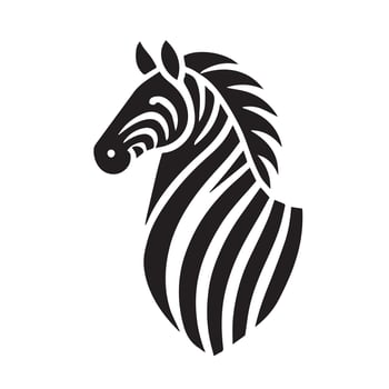 A bold, simple silhouette of a zebra, perfect for branding, logos, or graphic design projects. vector