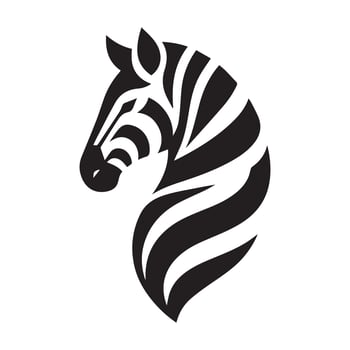 A bold, stylized silhouette of a zebra, perfect for logos, branding, or graphic design projects. vector
