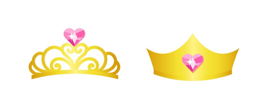 Princess crown with jewels for elegant and royal designs. vector
