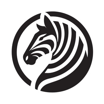 A striking, stylized silhouette of a zebra, perfect for logos, branding, or design elements. vector