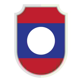 Laos national flag shield vector