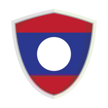 Laos national flag shield badge clipart vector
