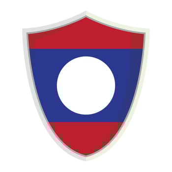 Laos national flag shield badge element clipart vector