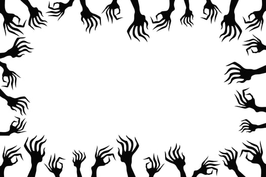Spooky claw silhouette for horror designs. vector