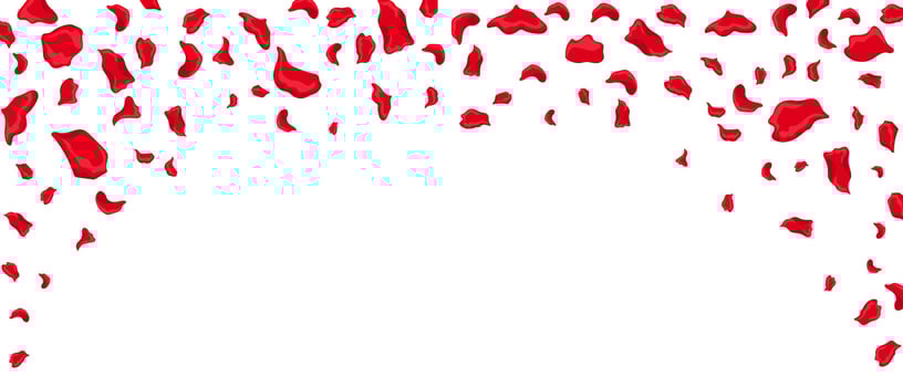 Falling red rose petals symbolizing love and romantic celebrations. vector