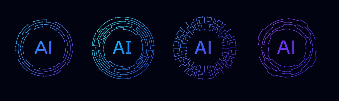 Holographic blue frame for futuristic AI and sci fi designs. vector