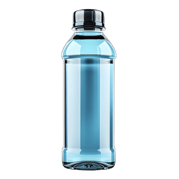shiny blue water bottle isolated on transparent background png