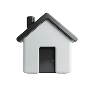 Simple 3D Model of a House Icon Design, Minimalist Home Illustration, White and Gray png