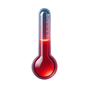 A Red Hot Thermometer Highlighting the Concept of Heat and Temperature Measurement png