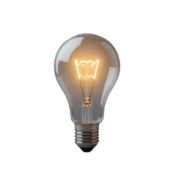 Illuminating Ideas A Glowing Light Bulb Close Up Photography png