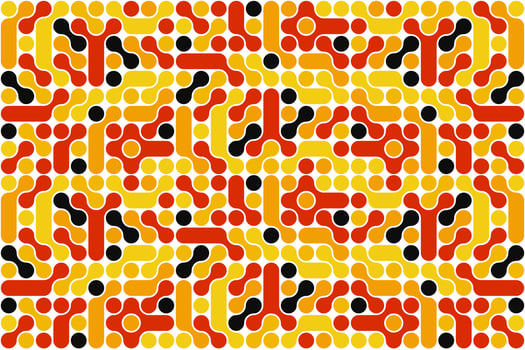 Bold Retro Blob Pattern in Warm Tones vector