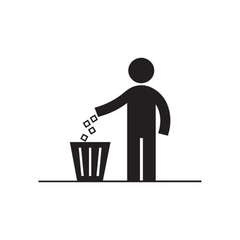 Person Throwing Trash Icon - Waste Management Design vector