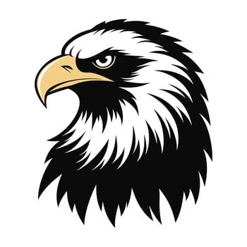 an eagle head on a white background. vector