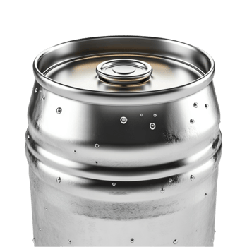 Glossy Stainless Steel Keg for Beverages png