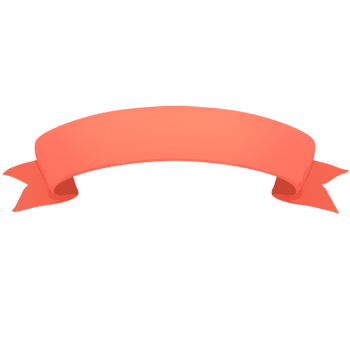 orange ribbon banner png