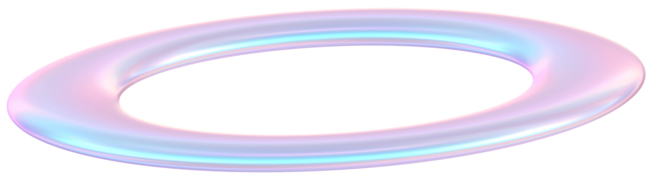 3D Rendering Holographic Ring Glossy Illustration png