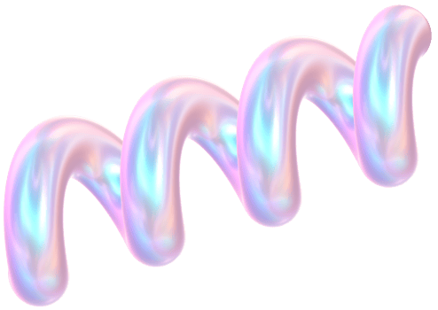 3D Rendering Holographic Spiral Tube Glossy Shape Illustration png