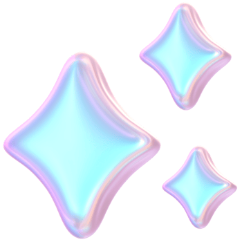 3D Rendering Holographic Star Sparkles Illustration png