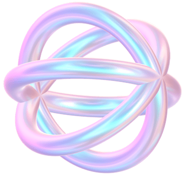 3D Rendering Holographic Interlocked Rings 3D Shape Illustration png