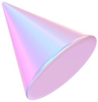 3D Rendering Holographic Cone Glossy Shape Illustration png