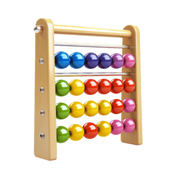 Wooden Abacus with Colorful Beads png