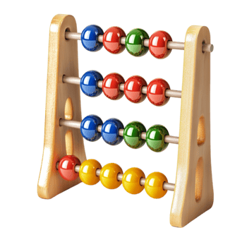 Abacus with Multicolored Beads for Math Education png