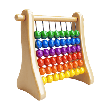 Wooden Abacus with Rainbow Beads for Kids Education png
