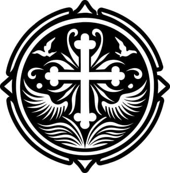 A filled style icon of baptismal symbol vector