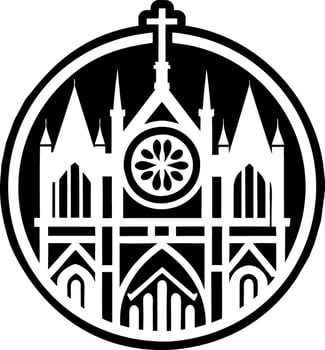 Cathedral symbol icon in filled style vector