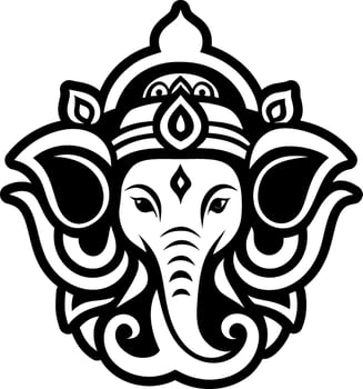 A solid style icon of ganesha symbol vector