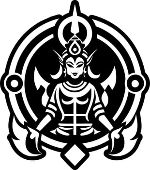A filled style icon of guardian god symbol vector