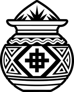 Kalash pot icon in glyph style vector