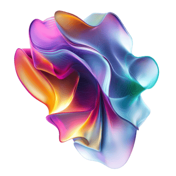 Captivating multicolored abstract wave with iridescent textures flowing elegantly in a dynamic formation, multicolored flowing abstract iridescent wave solid shape isolated transparent background png