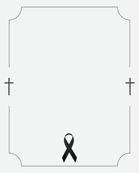 Funeral empty card. Empty card. Digital Funeral invitation with black church crosses vector