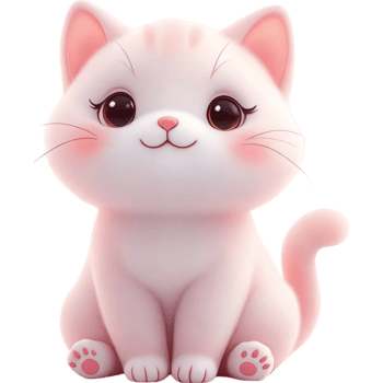 Sitting Pink Kitten with Soft Fur and Emerald Eyes png