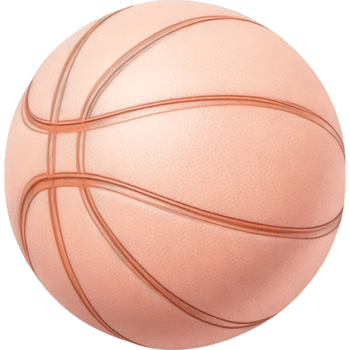 Peach Colored Basketball with Subtle Texture and Orange Highlights png