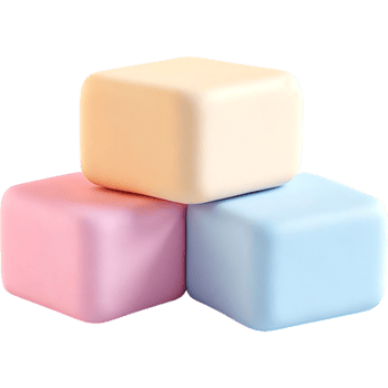 Stack of Pastel Colored Cubes png
