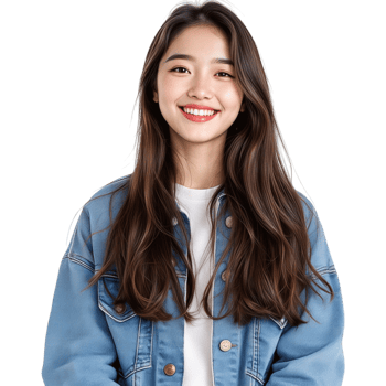 Young Woman with Long Black Hair png