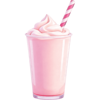 Pink Milkshake with Whipped Cream png