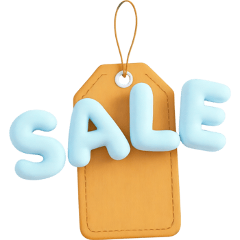 Beige Hanging Sale Tag with Rounded Edges png