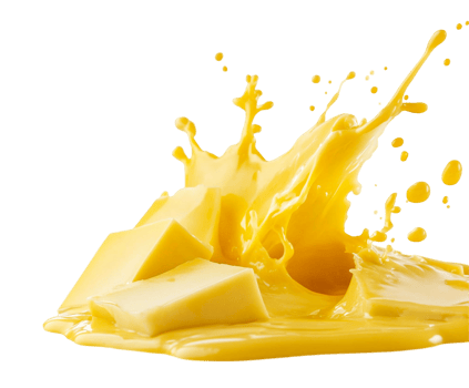 Splash of cheese sauce with slices png