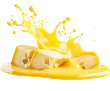 Vibrant splash of yellow sauce and cheese png