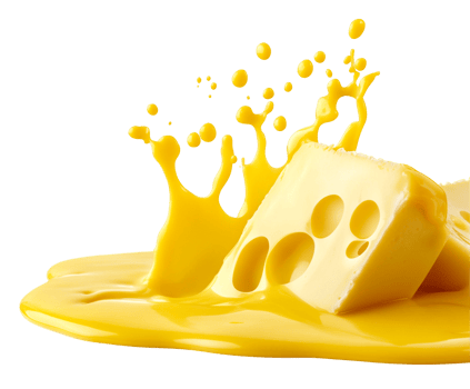 Yellow sauce explosion with cheese slices png