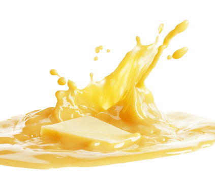 Cheese and yellow sauce splash collision png