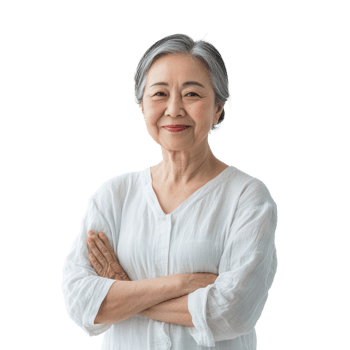 an asian woman with her arms crossed png