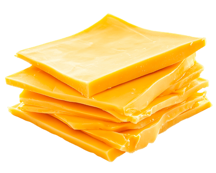 Perfectly cut cheddar slices png