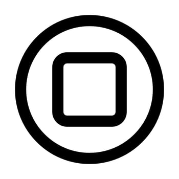 a black and white image of a square button vector