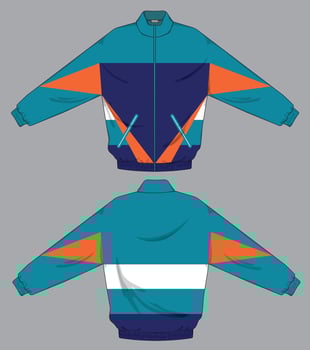colorful combination of windbreaker jacket design vector