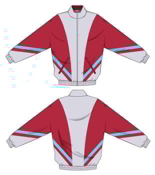 track jacket design template back and front view vector