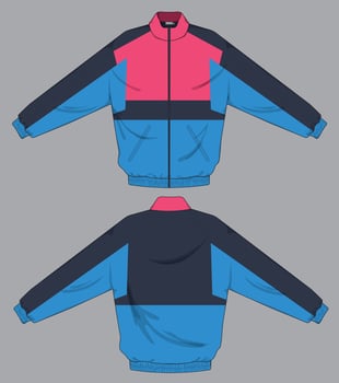 three color combination jacket design template vector